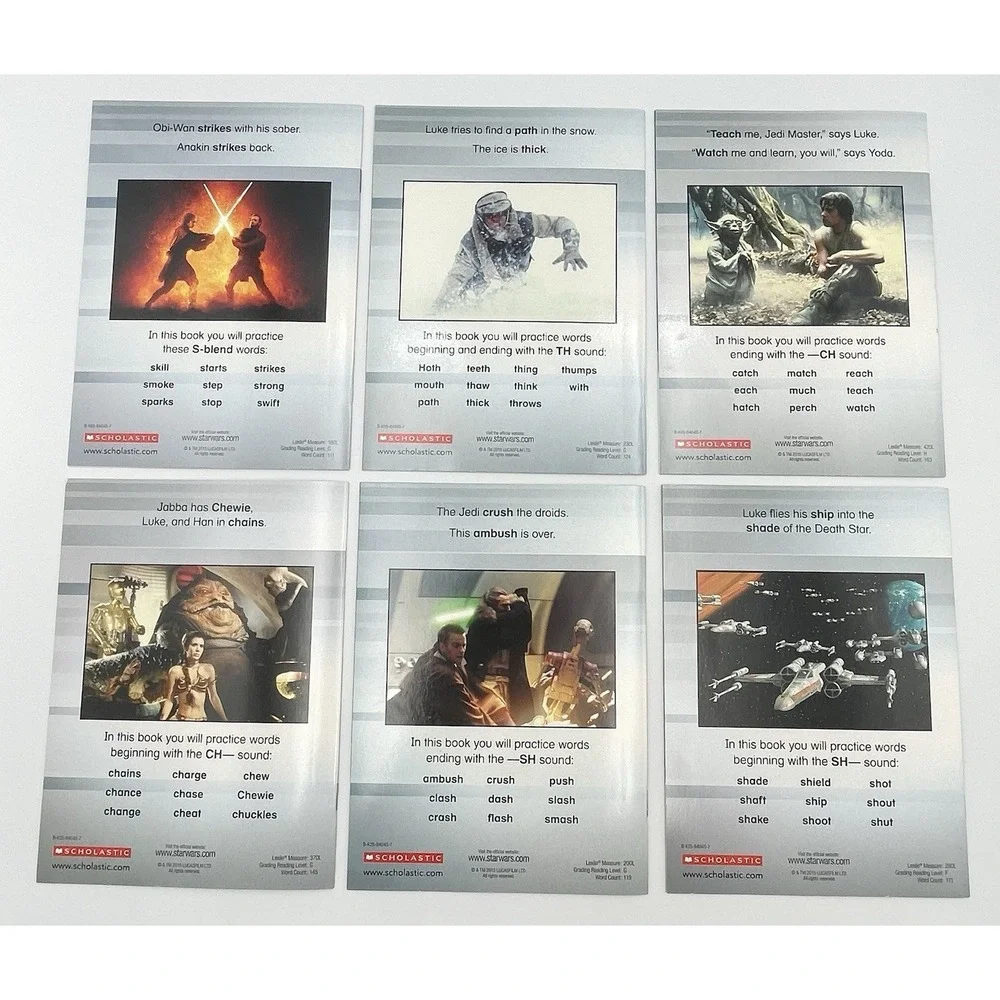 Star Wars Phonics Pack 2 Scholastic 2015 Complete Set 10 Books 2 Workbooks‎ New